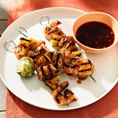 Shrimp, Chicken and Pineapple Kabobs