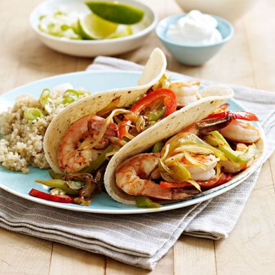 Shrimp and Sweet Pepper Fajitas