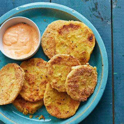 Fried Green Tomatoes with Red Pepper Aioli