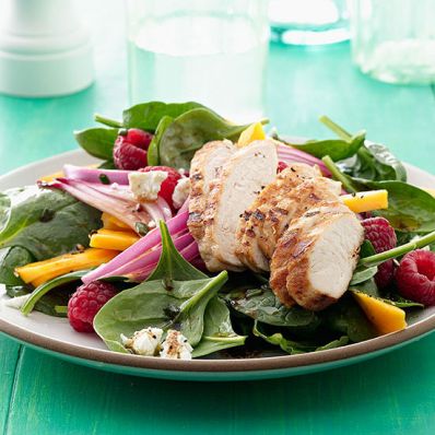 Mango-Raspberry Grilled Chicken Salad