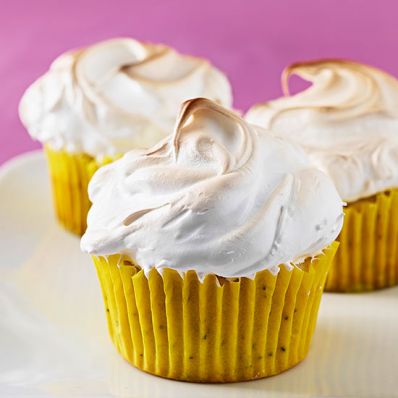 Meringue-Topped Lemon-Poppy Seed Cupcakes