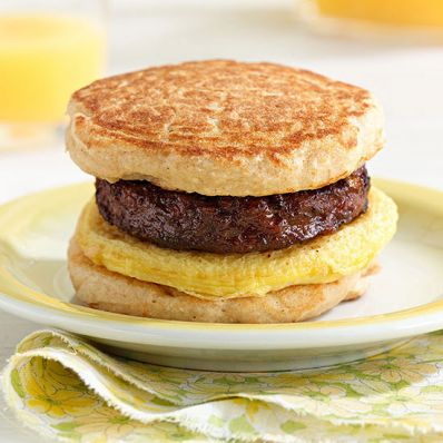 Silver Dollar Pancake Breakfast Sandwiches