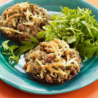 Sausage-and-Quinoa-Topped Portobellos