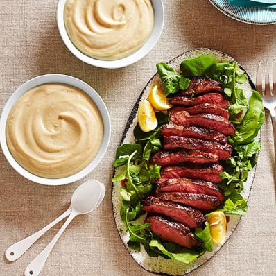 Cast-Iron Steak with Roasted Cauliflower Soup