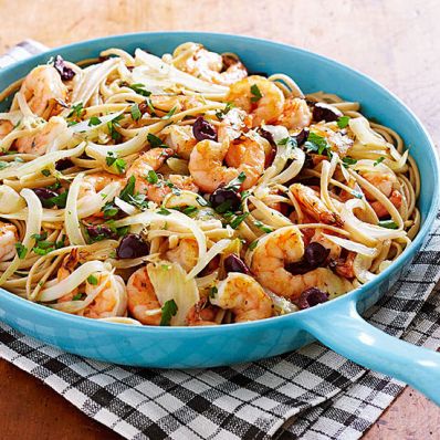 Lemony Shrimp Linguine