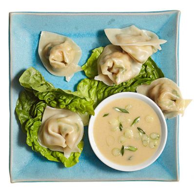 Shrimp Dumplings with Miso Dipping Sauce