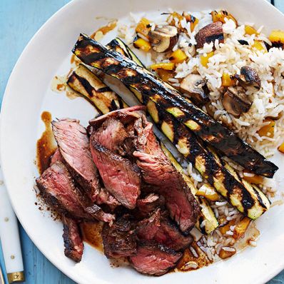 Coffee-Rubbed Steak with Charred Zucchini