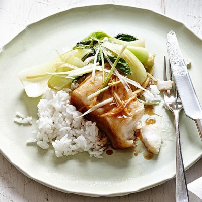 Ginger and Scallion Steamed Sea Bass