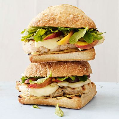 Grilled Chicken and Peaches on Ciabatta
