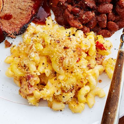 Mac and Cheese with Smoked Ham Hocks and Fresno Chiles