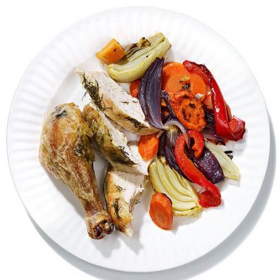 Lemon-Fennel Roasted Chicken and Vegetables
