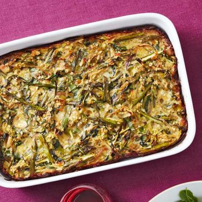 Asparagus, Zucchini and Leek Kugel