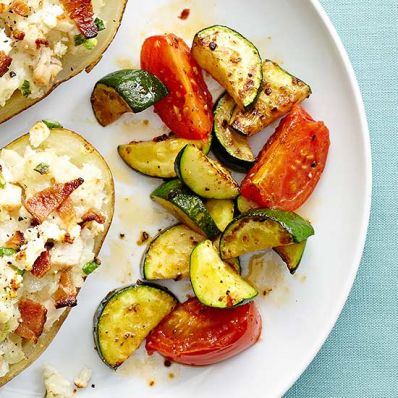 Roasted Zucchini and Tomatoes