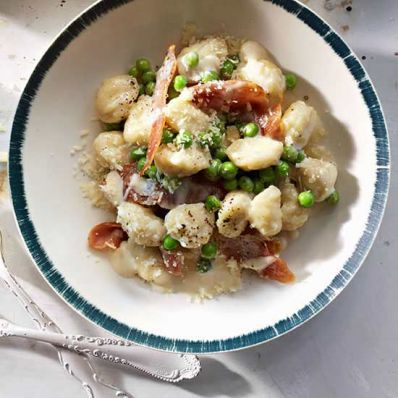 Gnocchi, Peas and Prosciutto