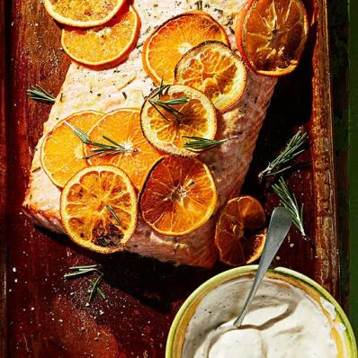 Roasted Salmon with Citrus Ginger Aioli