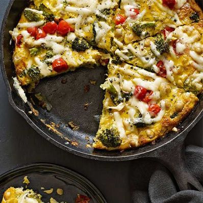 Broccoli, Tomato and Chickpea Frittata