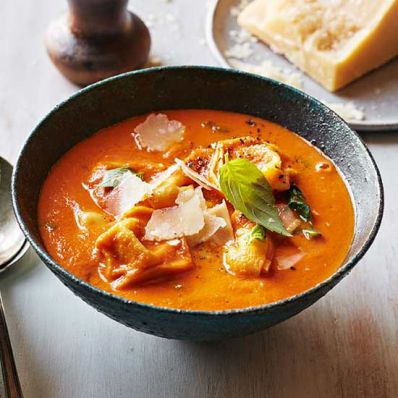 Cream of Tomato Tortellini Soup