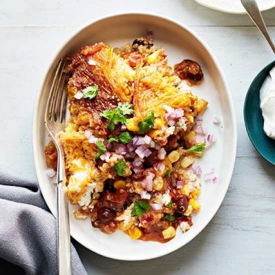 Black Bean and Quinoa Enchilada Casserole
