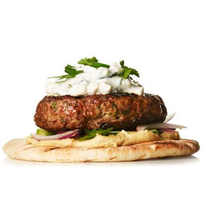 Lamb and Hummus Burger