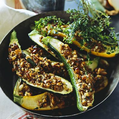 Nutty Stuffed Zucchini