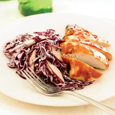 BBQ Chicken with Cabbage & Pear Slaw