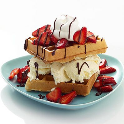 Strawberry Waffle Sundaes