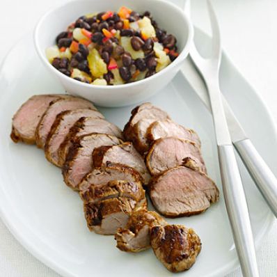 Grilled Pork Tenderloin with Black Bean Salsa