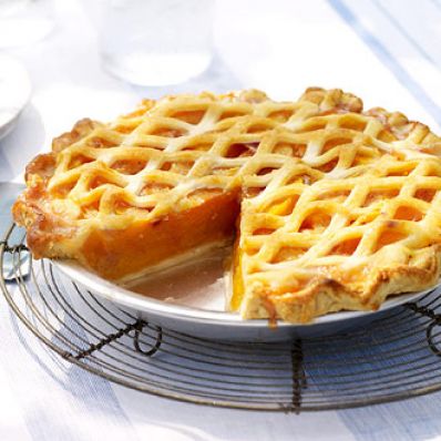 Lattice-Topped Peach Pie