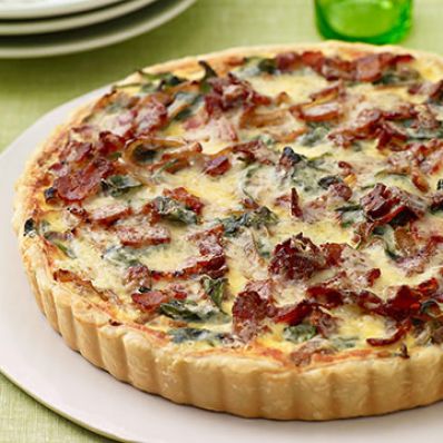 Onion, Bacon and Spinach Tart