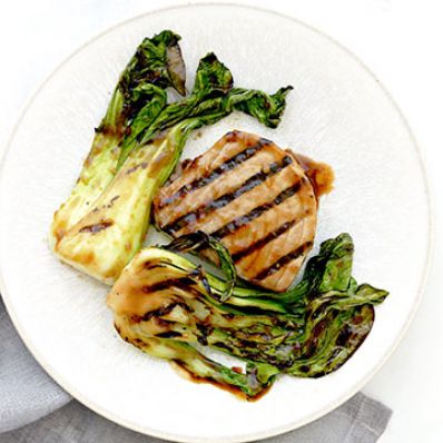 Soy-Glazed Tuna Steaks with Baby Bok Choy