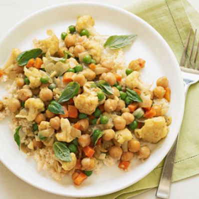 Slow-Cooker Curried Chickpeas with Couscous