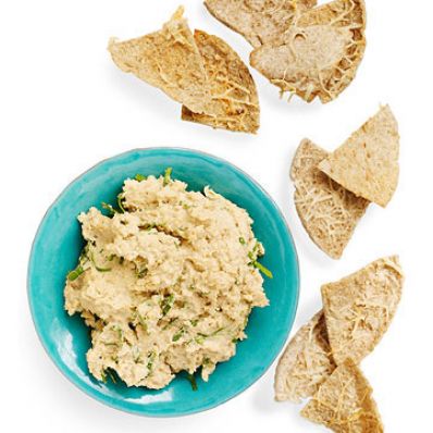 Hummus with Parmesan Pita Chips