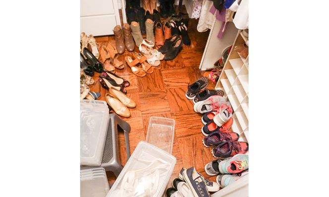 Dori's Master Closet BEFORE Removing shoes