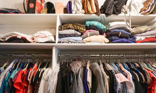 Dori's Master Closet BEFORE shelves
