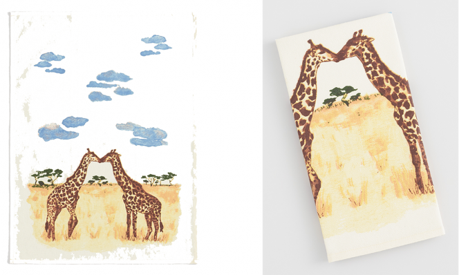 Giraffe Love Kitchen Towel