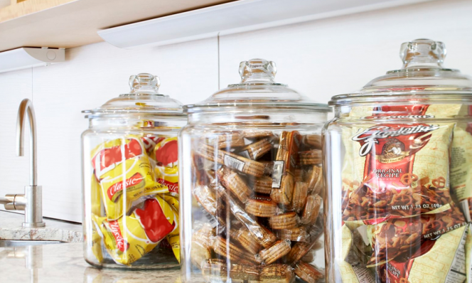 snacks on counter