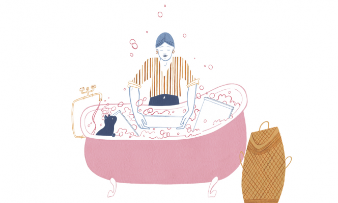 cleaning bathtub illustration