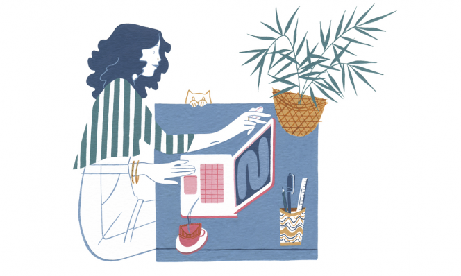 cleaning laptop illustration