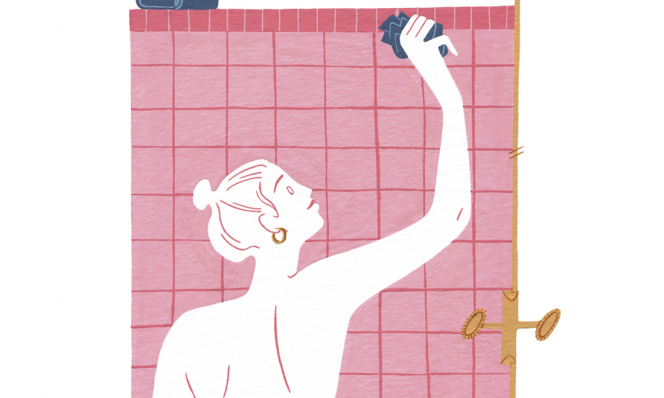 cleaning shower illustration