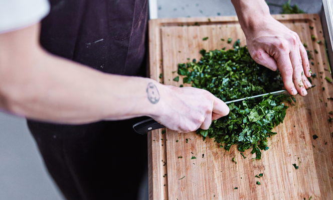 chopping food