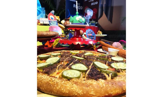 Cheeseburger Pizza at disneyland