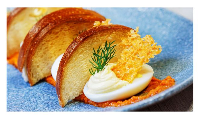 Deviled Eggs and Toast