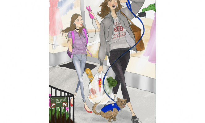 woman and girl multitasking