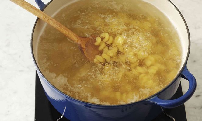 Pasta in boiling water