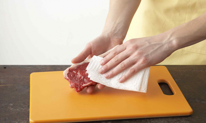 Pat dry steak