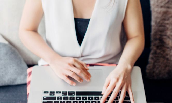 woman working on computer