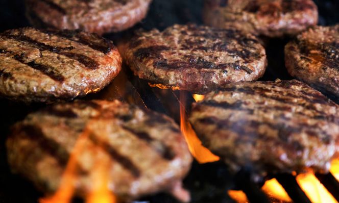 burgers on the grill