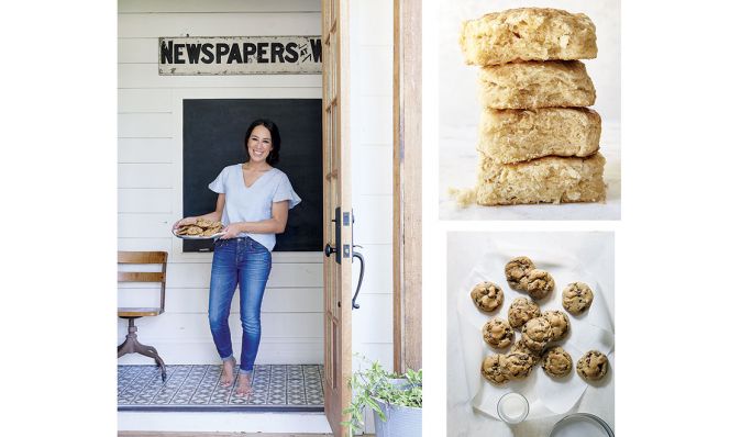 Joanna Gaines with biscuits and cookies