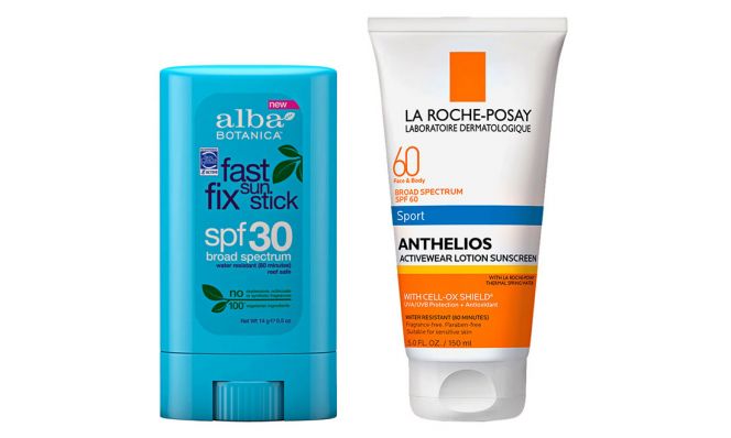 sunscreen products while running outside
