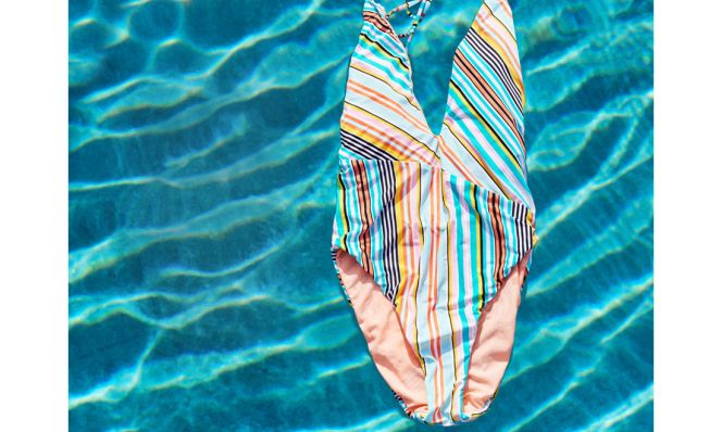 striped one piece